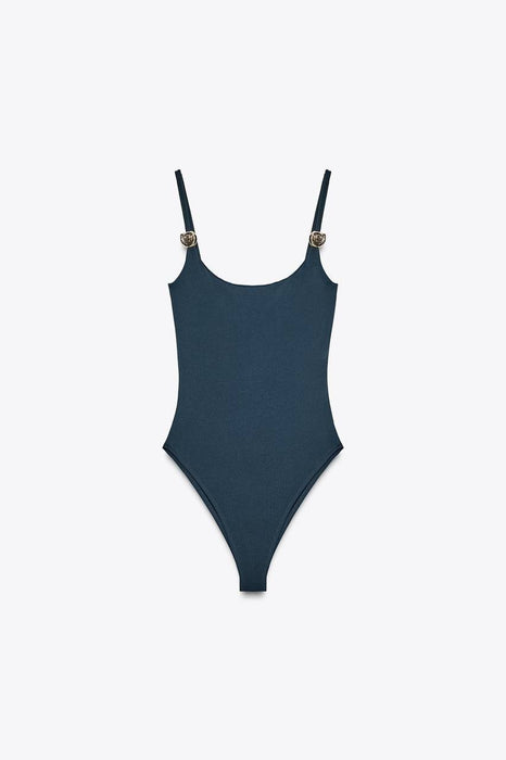 Zara Lacivert Kadın Bodysuit S