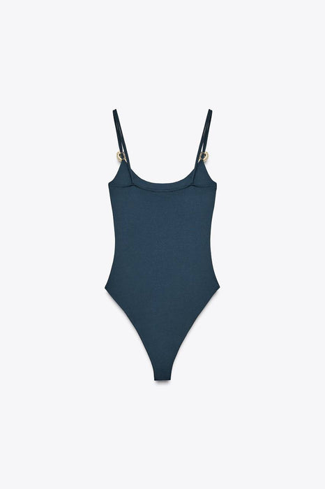 Zara Lacivert Kadın Bodysuit S