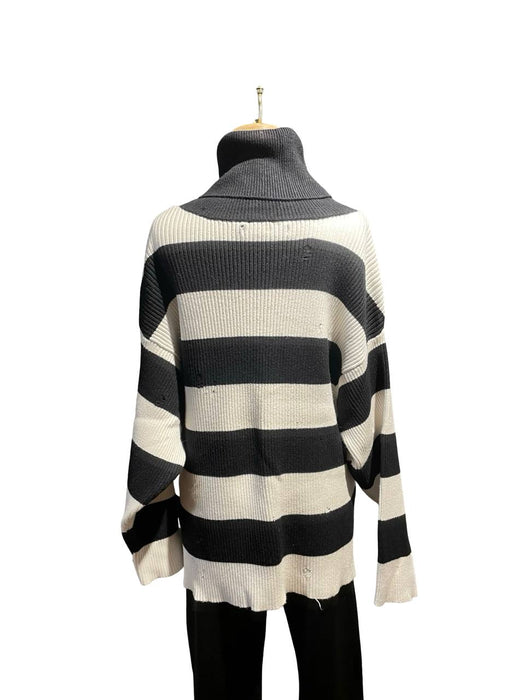 Zara Cizgili Kadın Kazak L