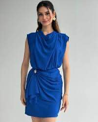 Zara Mavi Kadın Elbise M