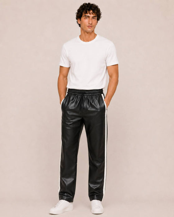 Asos Siyah Erkek Deri Pantolon M