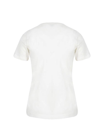 Rivus V Yaka Beyaz Basic Kadın T-Shirt M