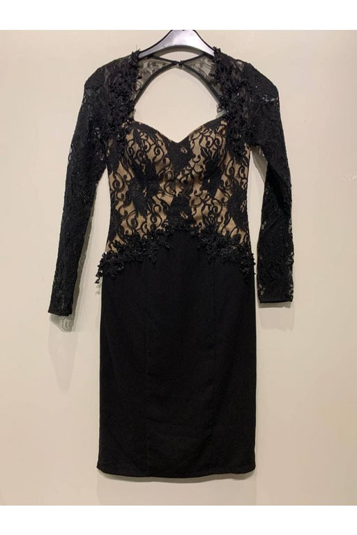 Kadın Azor Siyah Abiye Elbise S - Givin