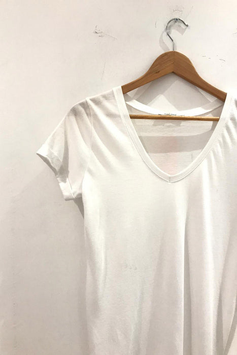 Kadın Beyaz V Yaka T-Shirt M - Givin