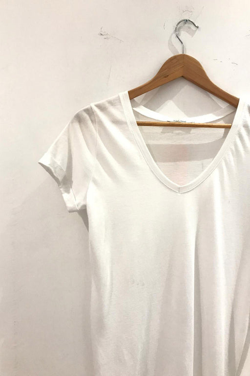 Kadın Beyaz V Yaka T-Shirt M - Givin