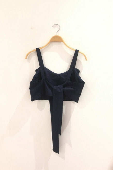 Kadın H&M Lacivert Crop Top Bluz M - Givin