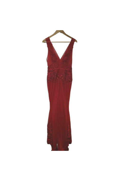 Kadın Kırmızı Zeynep Tosun Abiye Elbise S - Givin