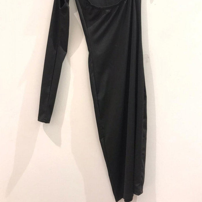 Kadın Siyah Tek Kollu Elbise S - Givin