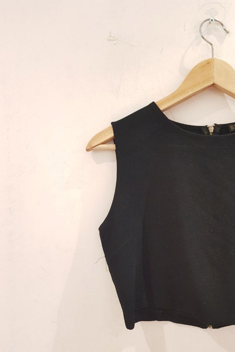 Kadın Siyah Zara Crop Bluz S - Givin