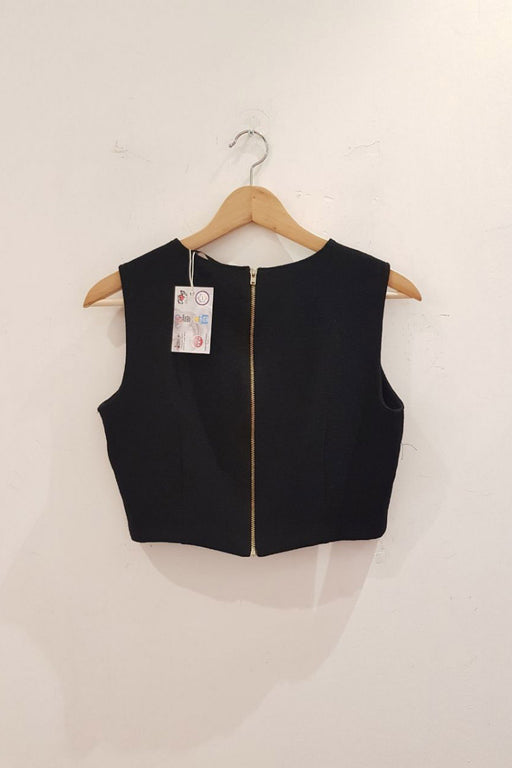 Kadın Siyah Zara Crop Bluz S - Givin