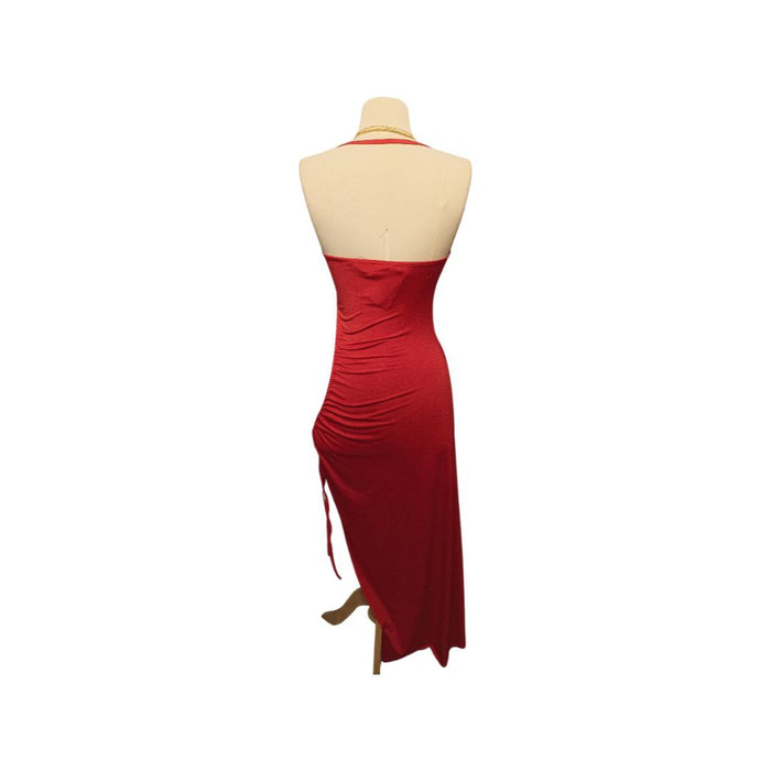 By Babgal Kırmızı Kadın Elbise S